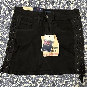 NEW WITH TAG Cute mini black lace up skirt from Angel kiss